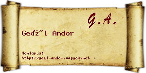 Geél Andor névjegykártya